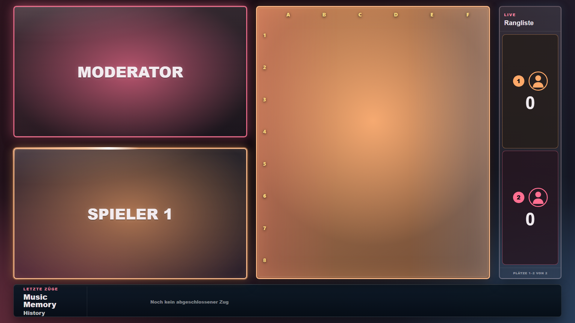 Musik Memory Spielansicht
